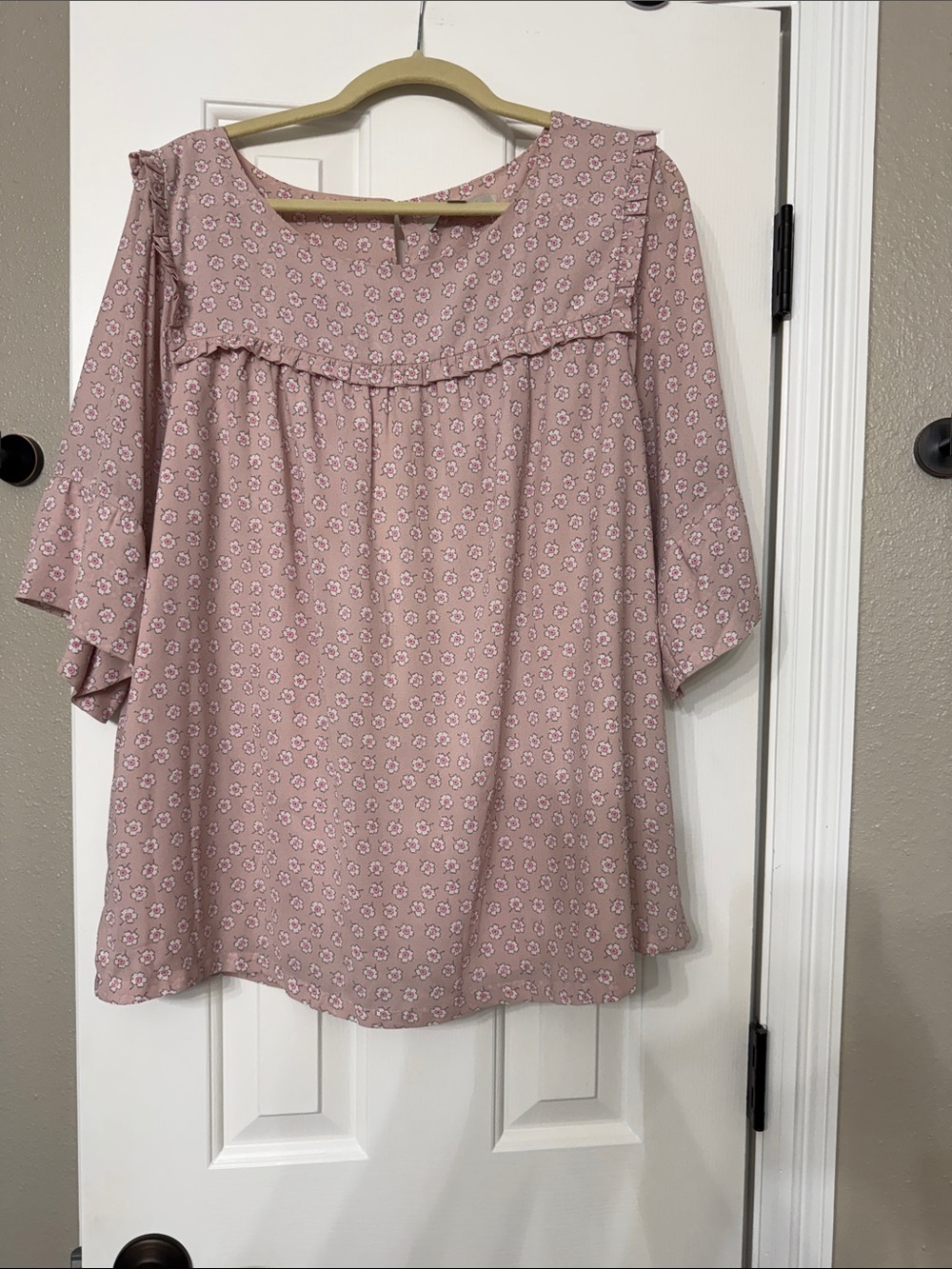 LOFT Pink Floral Peasant Tunic